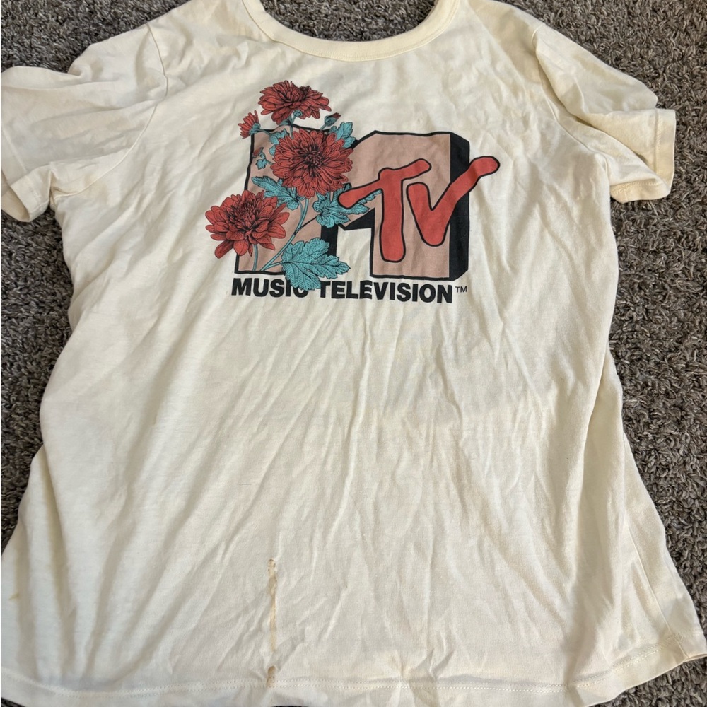MTV Graphic Tee with Floral Design
